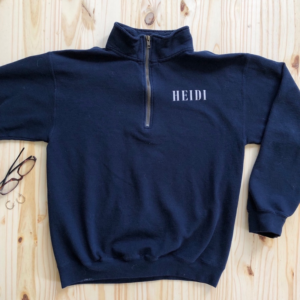 Name printed cheerleading quarter zip